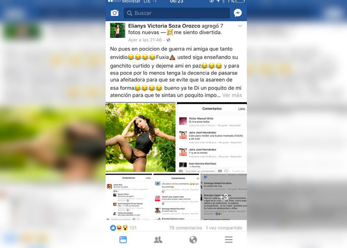 facebook, acoso por parte del marido de kenia, acusan de ser envidiosas, sexys y atrevidas, 
