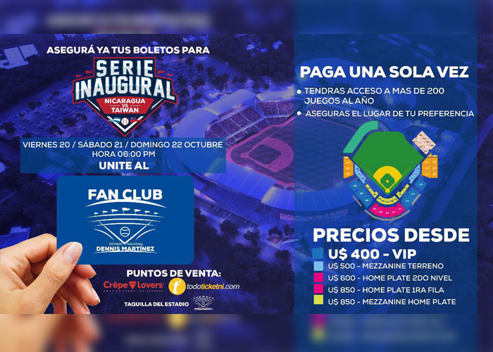 nicaragua, beisbol, estadio nacional dennis martinez, precios, serie inaugural,