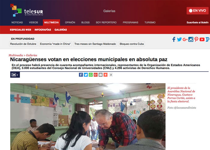 nicaragua, elecciones municipales, medios internacionales, noticias, votacion,
