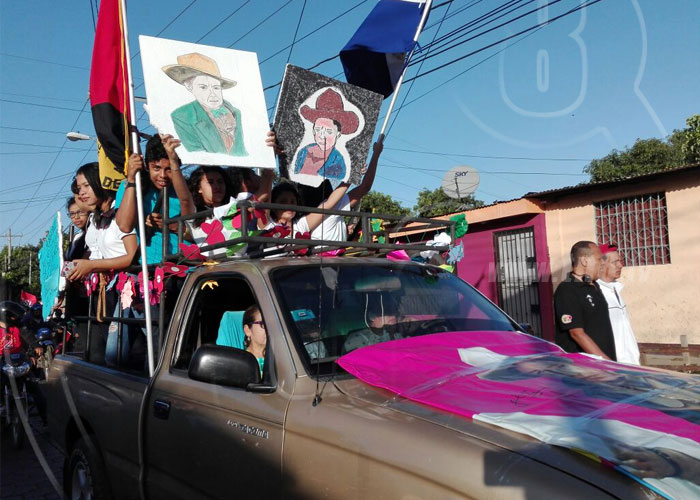 nicaragua, sandino, homenaje, ciudad sandino, marcha, general de hombres y mujeres libres, partida terrenal,