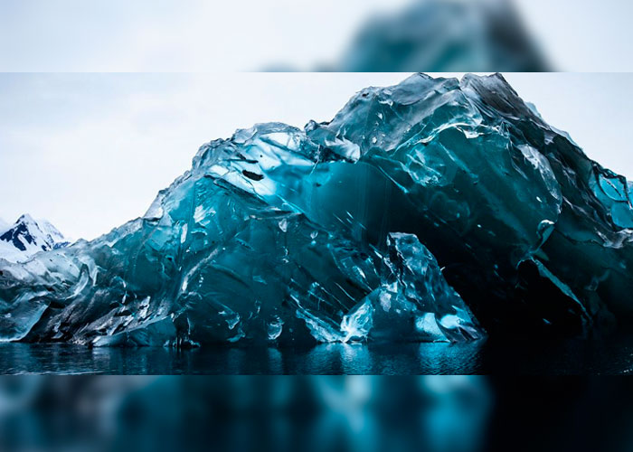 iceberg, luica, joya, al reves, profundidad, totalmente, cristalizado, 