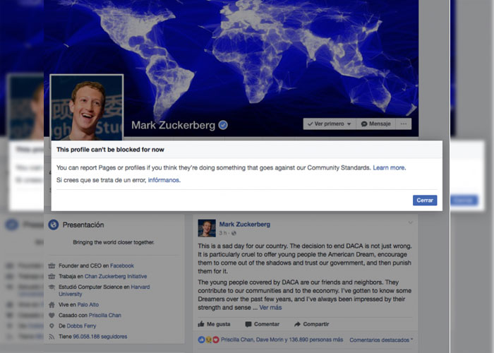 mark zuckerberg, bloquear, facebook, 