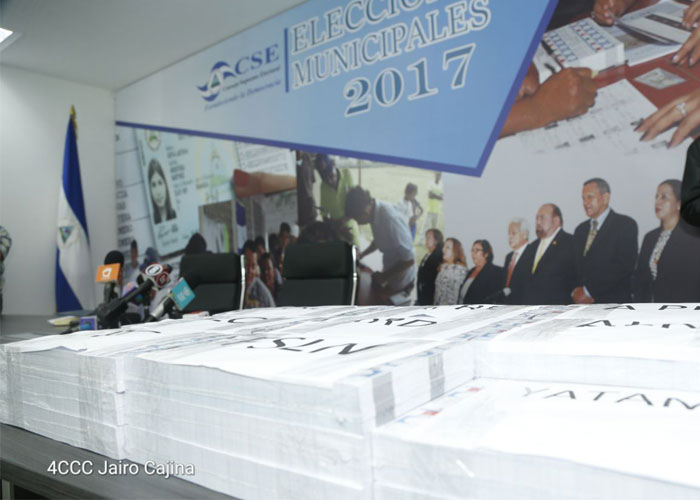 nicaragua, consejo supremo electoral, boletas, entrega, elecciones municipales,