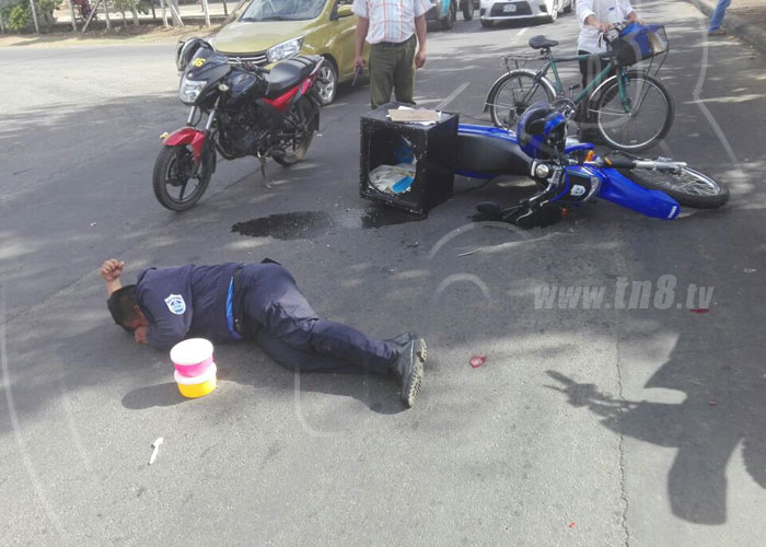 nicaragua, fractura, policia nacional, motocicleta, jonathan gonzalez,