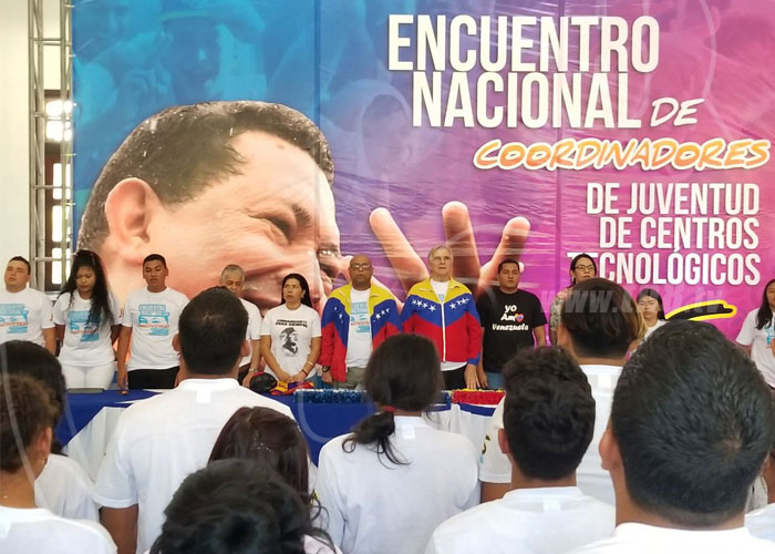 nicaragua, comandante hugo chavez, congreso de juventud, centros tecnologicos, homenaje,