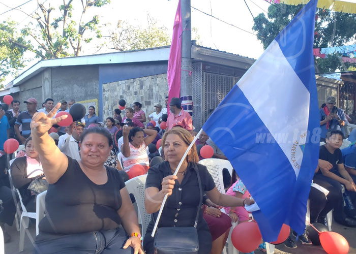 nicaragua, nora astorga, homenaje, revolucion, acto, barrio, managua,