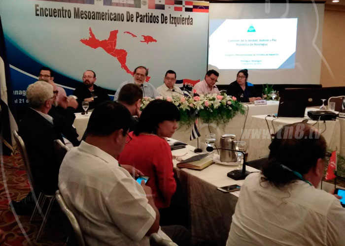 Comisión de la Verdad, Justicia y Paz se reúnen con delegados de los partidos de izquierda de Mesoamérica y El Caribe 