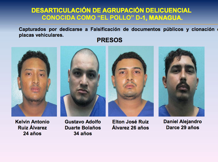 nicaragua, seguridad, delincuencia, agrupaciones, detencion, policia,