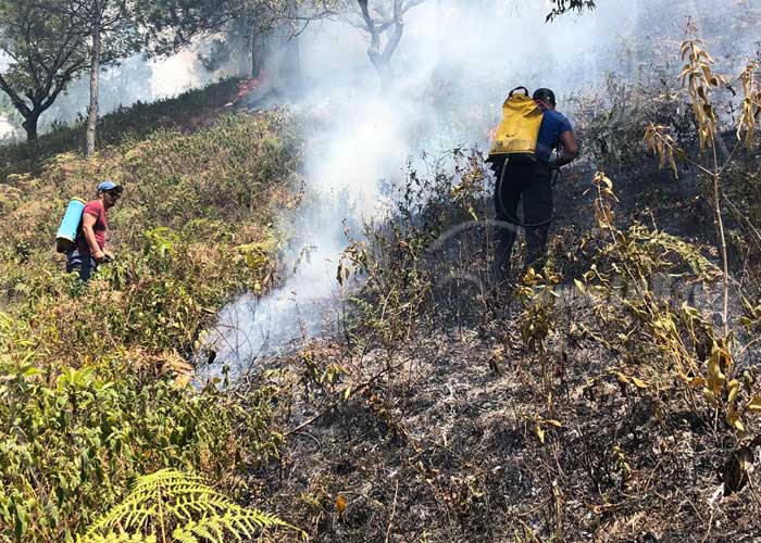 Incendio forestal en Los Placeres de Jalapa