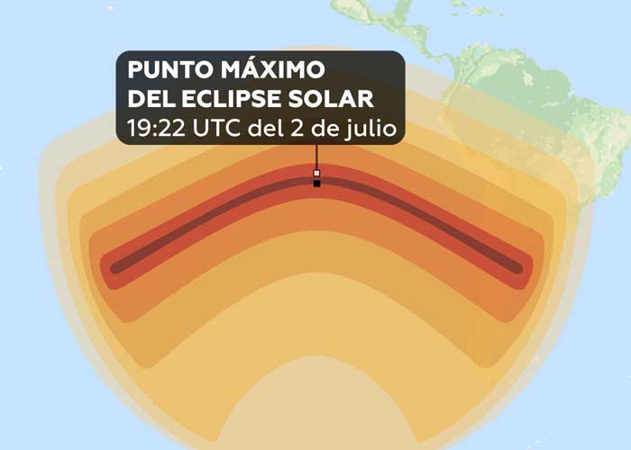 eclipse solar, chile, 2 de junio, eclipse total de sol, argentina, 