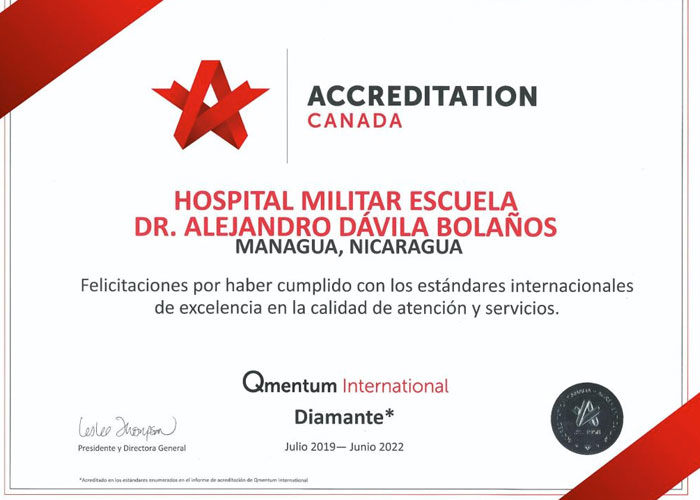 nicaragua, hospital militar, acreditacion, diamante, servicio, canada,