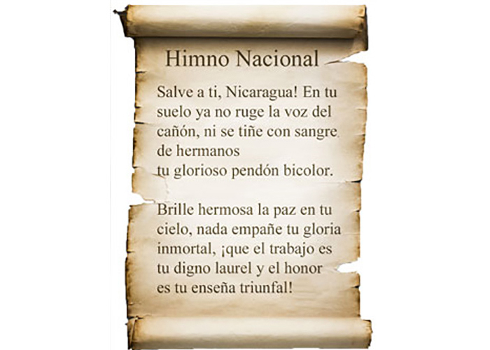 nicaragua, escudo, bandera, simbolo patrio, respeto, himno,