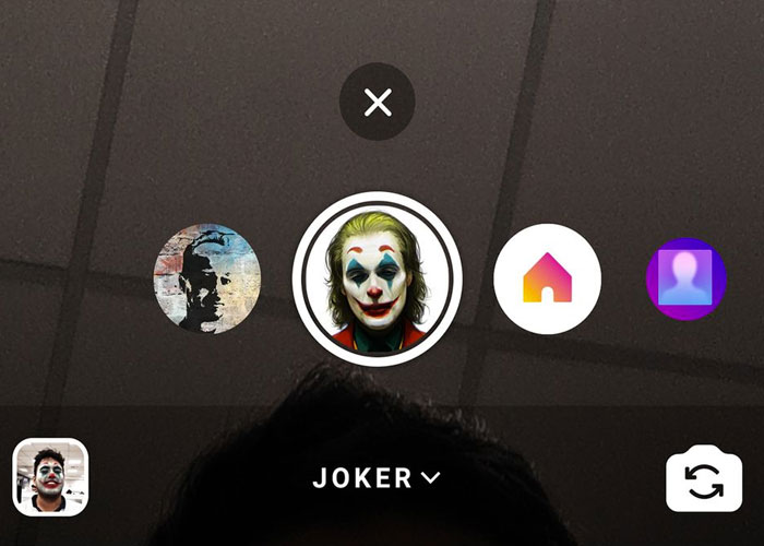 joker, tecnologia, instagram, galeria, filtros, creativa mascara, lo mas nuevo 