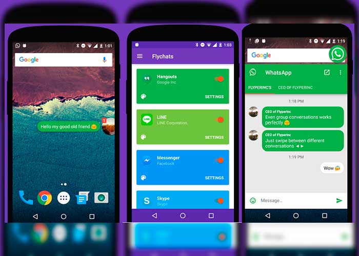 android, nueva app, flychat, whatsapp, simple truco, usuarios, texto, google play