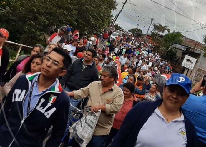 nicaragua, jinotega, caminata, fsln, derechos humanos, apoyo,