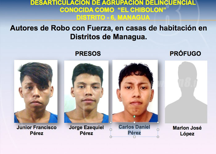 nicaragua, delincuencia, detencion, el chibolon, robo, asaltos,