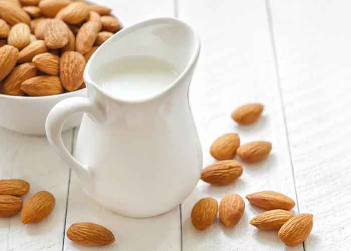 salud, leche de almendras, beneficios, dieta, vitaminas, fibra, personas