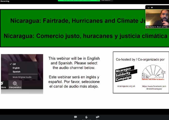 nicaragua, gobierno, reino unido, solidaridad britanica, comercio justo, justicia climatica