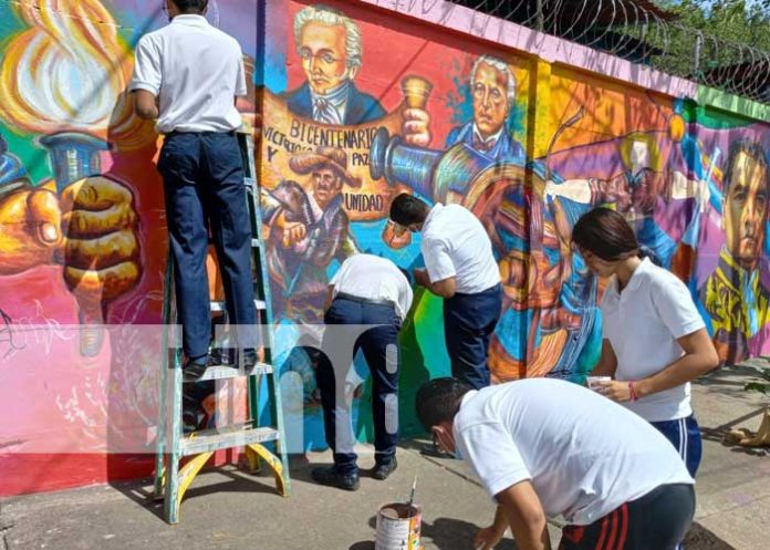 nicaragua, arte, mural, estudiantes, colegios,