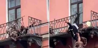 Rusia, San Petersburgo, balcón, pareja discutiendo, video,