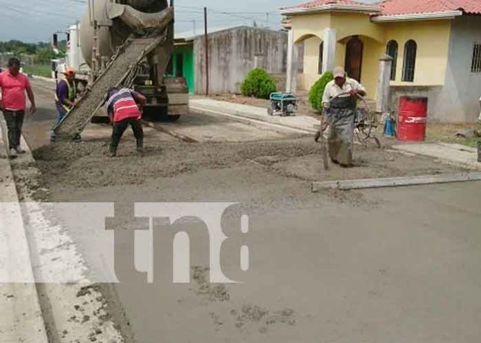 Avanzan construcciones de cuadras nuevas de concreto hidráulico en Matiguás / FOTO / TN8