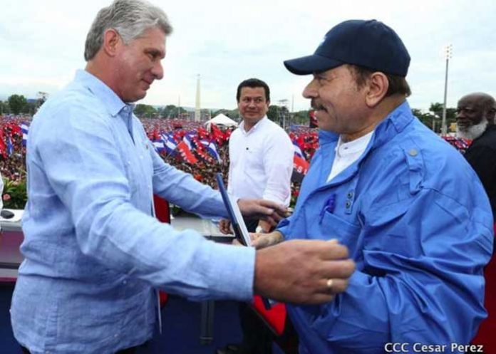 Presidente de Cuba, Miguel Díaz-Canel y Presidente de Nicaragua, Daniel Ortega