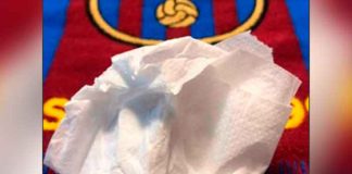 "Con todo y mocos" venden el pañuelo de Messi: Piden 1 millón de dólares