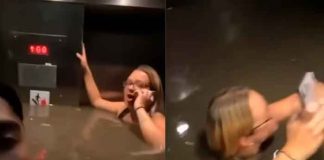 VIDEO: Quedan atrapados dentro de un ascensor con el agua hasta el cuello / FOTO / Youtube