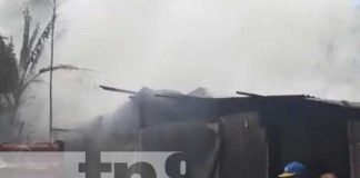 Vivienda donde se registró un voraz incendio en Jinotega