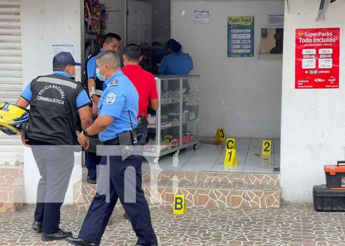 Escena del asalto que dejó a una persona fallecida en Matagalpa