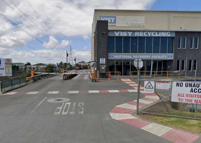 La planta de reciclaje de basura en Auckland, Nueva Zelanda