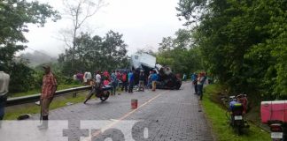 Rastra que sufrió un accidente de tránsito en Jinotega