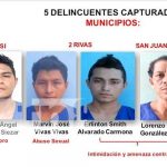 Detienen a hombres que cometieron delitos contra la mujer en Rivas