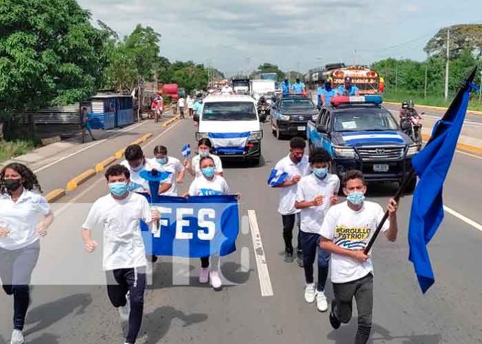 La Antorcha Centroamericana de la Libertad ingresa a Managua