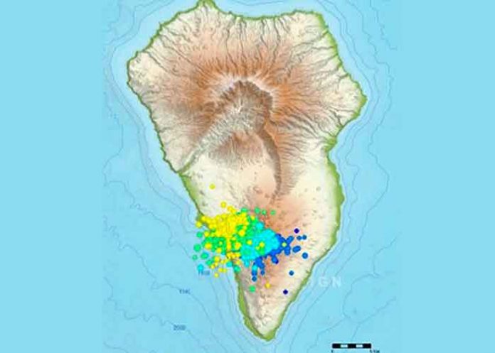 Alta actividad sísmica en el volcán en las Islas canarias