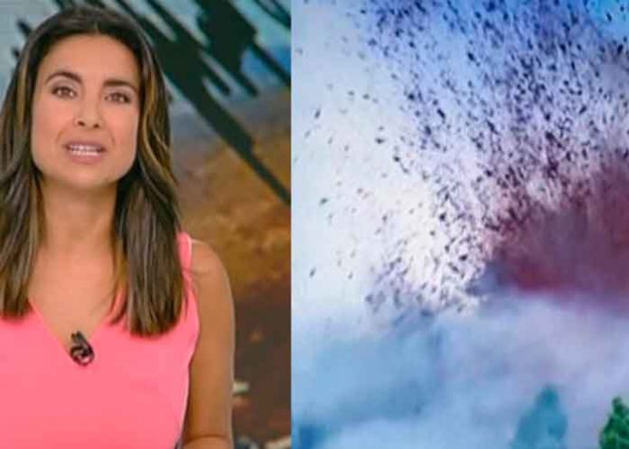 ¡Oops! Se le escapa un audio a presentadora durante cobertura de erupción volcánica