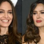 Angelina Jolie le estrella pastel en la cara a Salma Hayek