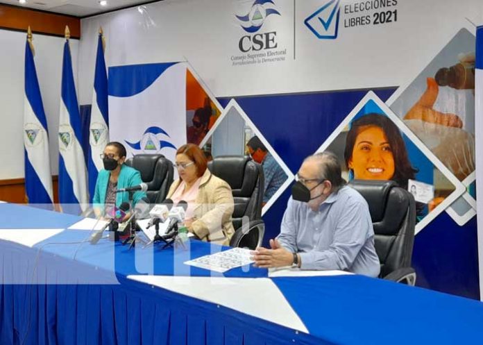 Conferencia de prensa del Consejo Supremo Electoral de Nicaragua