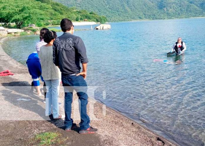 Lugar donde un joven murió por sumersión en la Laguna de Xiloá, Managua