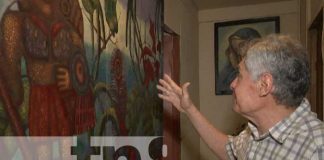 Artista nicaragüense experto en pintura precolombina