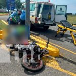 Motociclista ebrio escapa de la muerte en Carazo