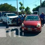 Escena del accidente de tránsito en el Distrito I de Managua