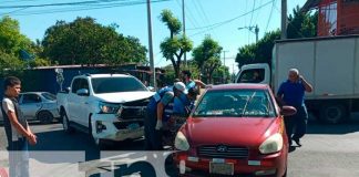 Escena del accidente de tránsito en el Distrito I de Managua