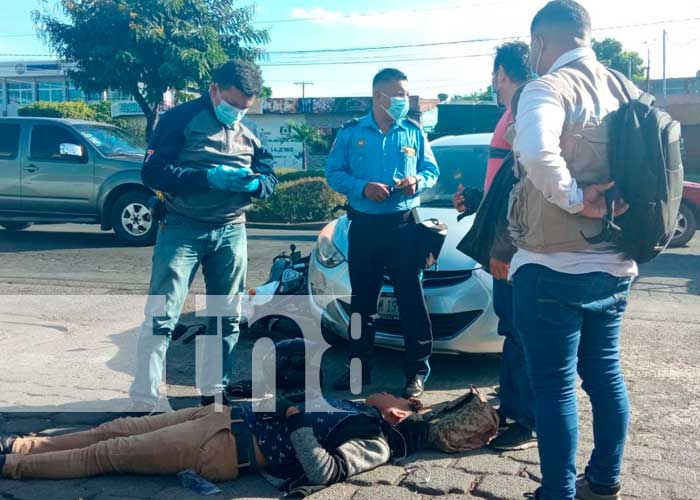 Escena de un aparatoso accidente en Carretera Norte, Managua