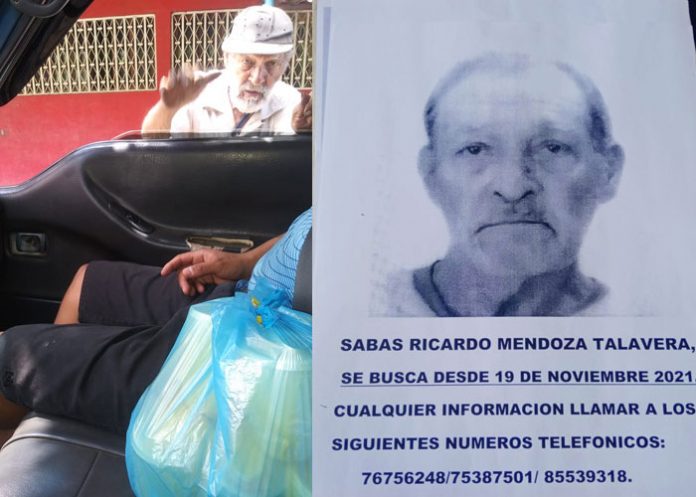 Anciano con problemas de Alzheimer desaparecido desde hace 5 días en Managua