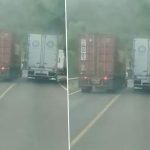 "Quedó para contarlo", furgonero invade carril a bus en la cuesta Cucamonga