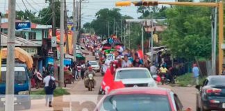 Caravana de celebración del FSLN en el Caribe Norte