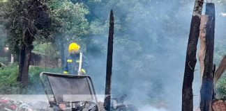 Voraz incendio en una humilde vivienda en Rivas