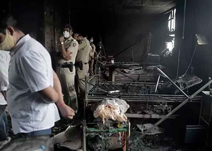 Incendio en hospital para pacientes con Covid-19 en la India dejó 11 muertos