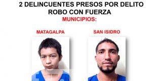 Delincuentes son capturados en Matagalpa